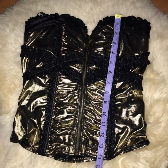 Bebe shirred metallic ruffle corset xs - Picture 8 of 8